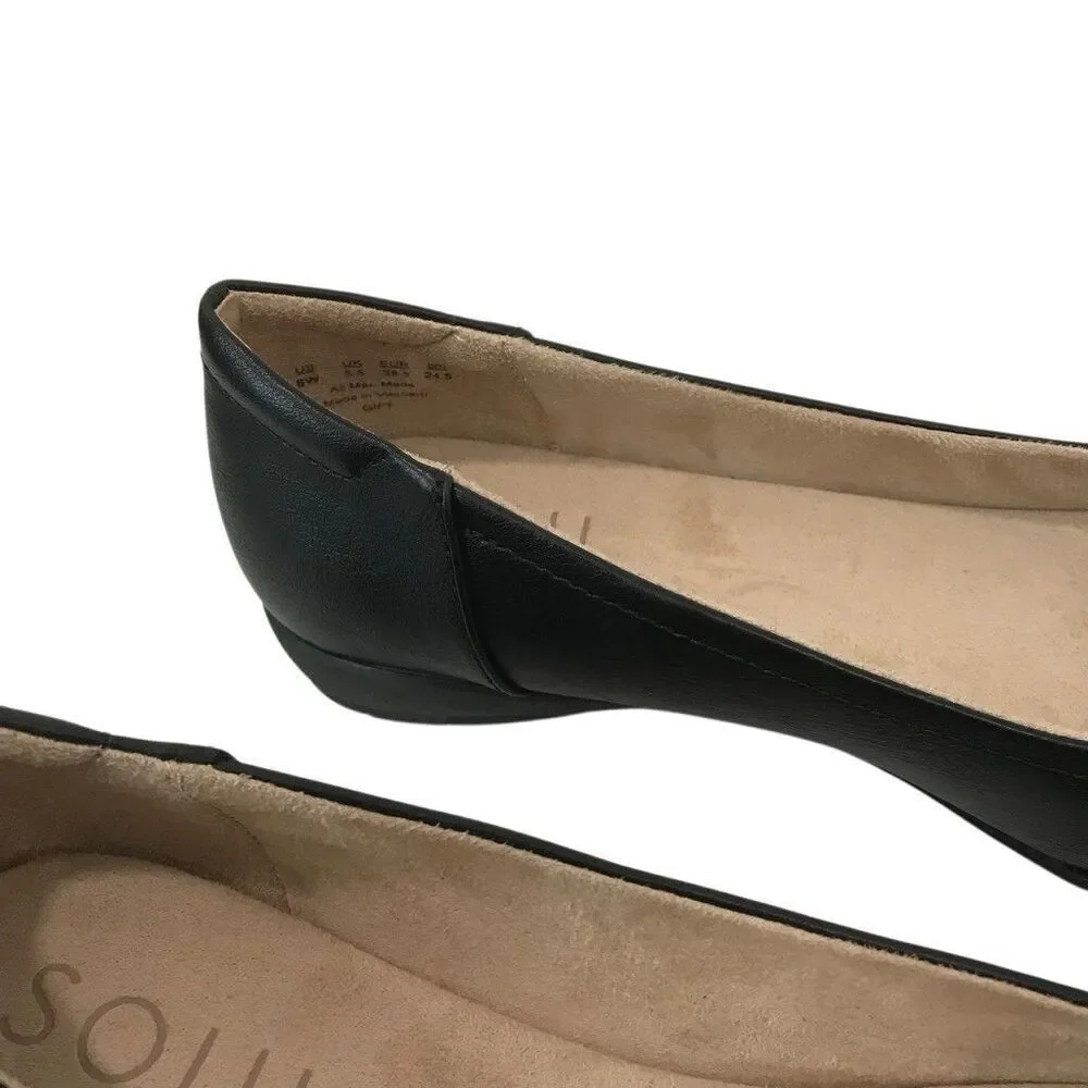 SOUL Naturalizer Womens Gift Black Slip On Flats Shoes 8W Comfort - Picture 5 of 7